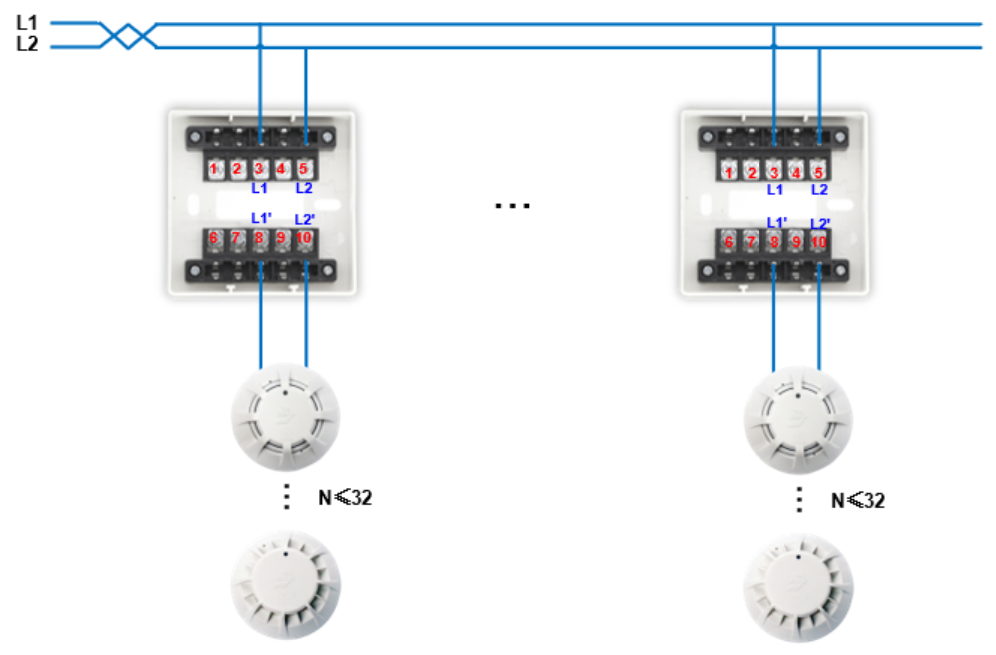 产品布线 jbf4171 隔离模块(树状分支接线方法)